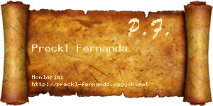 Preckl Fernanda névjegykártya
